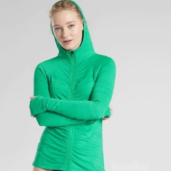 ATHLETA Crosscurrent UPF Jacket High Teal Green Women’s Size Medium Petite - Picture 2 of 9